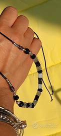 collana unisex nero trasparente fatto a mano 