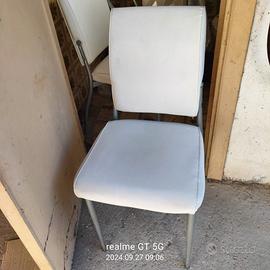 Set 4 sedie bianche in ecopelle