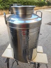Bidone olio 50 L con rubinetto inox