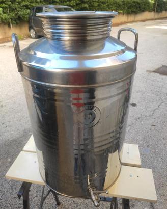 Bidone olio 50 L con rubinetto inox