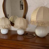 TRIS LAMPADE IN CERAMICA COMPLETE CON PARALUME