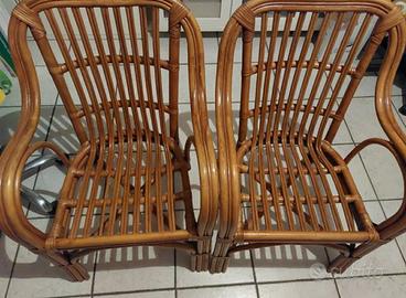2 sedie bambù giardino salotto