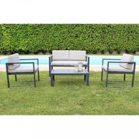 Set salotto in alluminio forme 4 posti completo