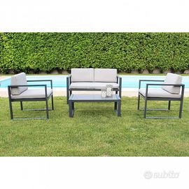 Set salotto in alluminio forme 4 posti completo