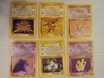 Carte POKÉMON FOSSIL Magneton holo,Gengar, Zapdos.