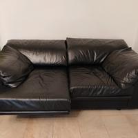 Divano 2 posti in pelle nera