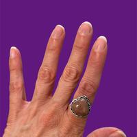 Anello con Pietra del Sole naturale pl arg. 925