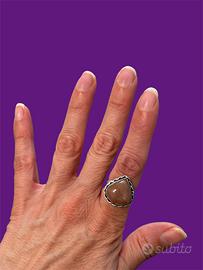 Anello con Pietra del Sole naturale pl arg. 925