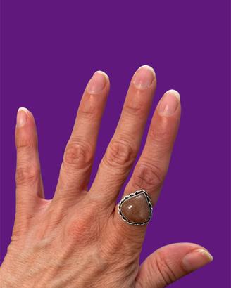 Anello con Pietra del Sole naturale pl arg. 925