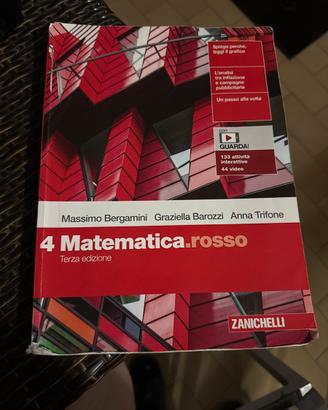 Libro Matematica.rosso 4 - Terza Edizione Zanichel