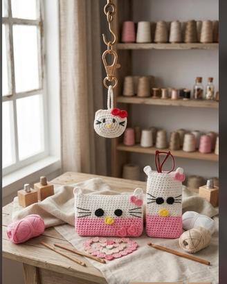 Set Hello Kitty Uncinett Pochette e Portaocchiali 