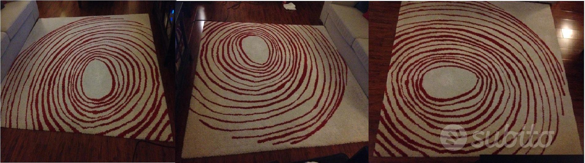 tappeto quadrato 200x200 cm bianco inserto rosso - Arredamento e Casalinghi  In vendita a Milano