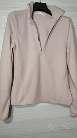 🌸 Felpa dolcevita rosa con zip a metà Tg. XXS/XS 