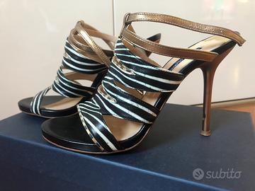 Sandali zebrati in pelle