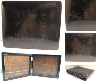 Portasigarette antico legno 1935 firmato