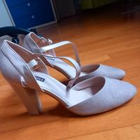 scarpe con tacco beige 