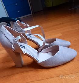 scarpe con tacco beige 