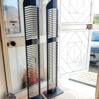 Porta cd a colonna in metallo nero vintage