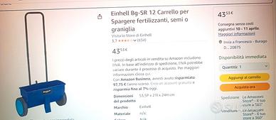 Spargi semi e fertllizzante per il prato.