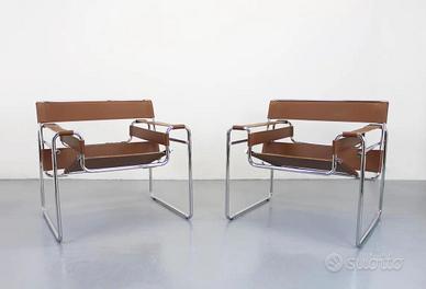 KNOLL Wassily UNA Poltrona NUOVA in cuoio marrone