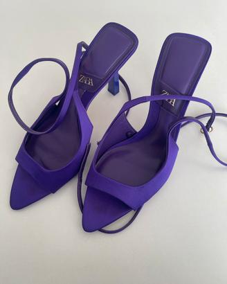 Sandali viola eleganti lacci schiava