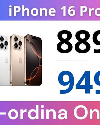 iPhone 16 Pro/Pro Max-Ritiro usato Garanzia 1 Anno