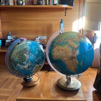 2 mappamondi vintage con luce – stile retrò