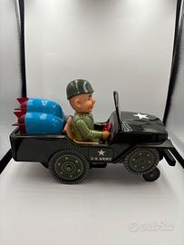 U.S. ARMY JEEP MASUDAYA GIOCATTOLO IN LATTA