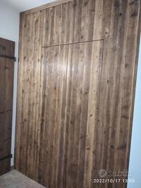 pannellatura fissa e passaggio 2 porte legno vecch