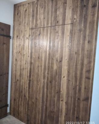 pannellatura fissa e passaggio 2 porte legno vecch