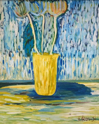 Antico dipinto ad olio Primo 900 su tela