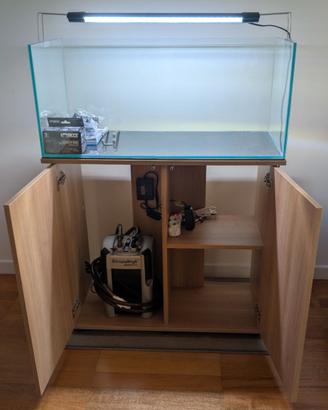 Acquario 100L, Filtro, Plaf. LED, Contr. LED, Mov