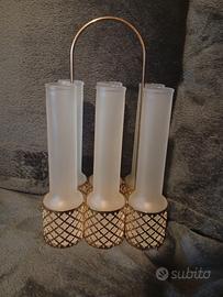 set bicchierini vintage in vetro satinato 