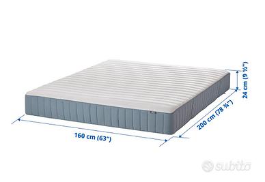 Materasso IKEA a molle, rigido/azzurro 160x190cm