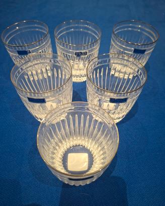 Set 6 bicchieri in cristallo bordo platino