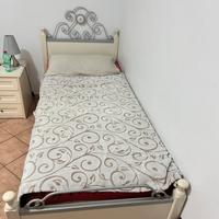 LETTO SINGOLO - GIROLETTO IN LEGNO BIANCO E FERRO