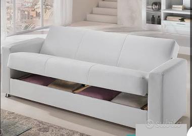 Divano letto similpelle bianco
