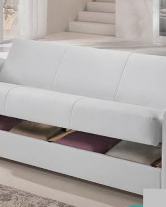 Divano letto similpelle bianco