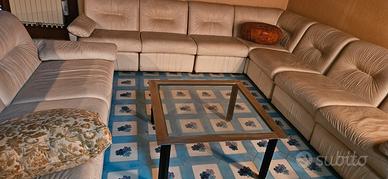 divani anni 70 pelle 8 sedute