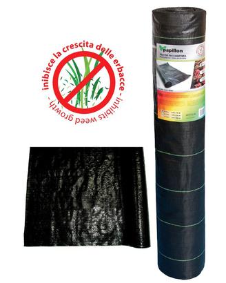 Telo pacciamatura erba Nero rigato verde 100 gr/mq