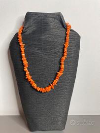 Collana Artigianale con Pietre Naturali Arancioni 