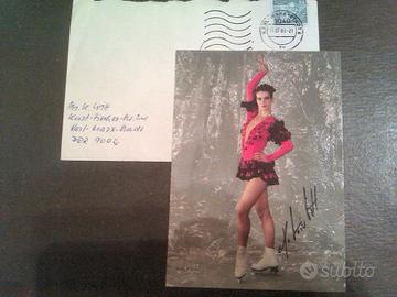 Cartolina autografata katarina witt con busta