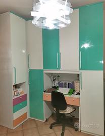 Cameretta Armadio Angolo Scrivania Comodino