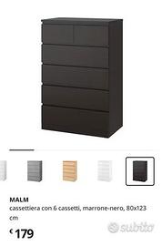 Cassettiera Ikea Malm, 6 cassetti.