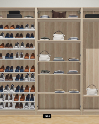 Armadio lavanderia IKEA PAX rovere, 5 ante, 250x35