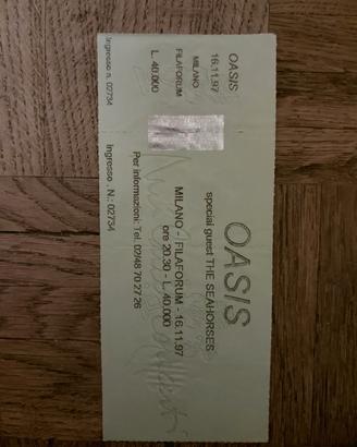 Biglietto Oasis tour  '97 Milano Forum