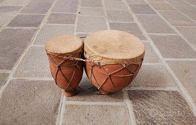 Coppia Tamburi Terracotta e Pelle
