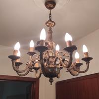 Lampadario classico in bronzo con doppia accension