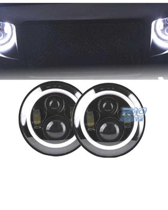 FARI PER JEEP WRANGLER 96-18 ANGEL EYES LED NERO