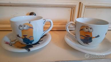 2 tazze e piattini Minions